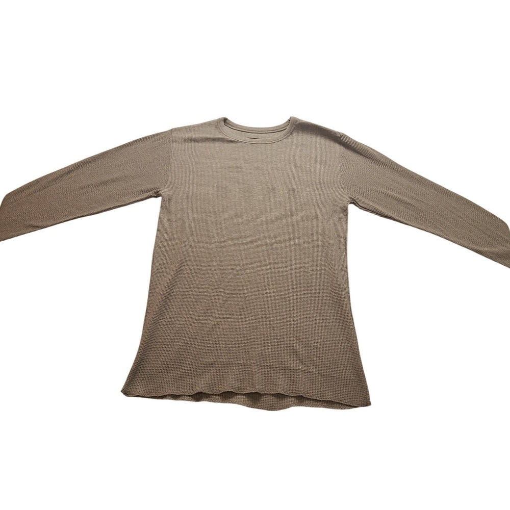 Ruggad Wear Men's Large Gray Waffle Knit Thermal Long Sleeve Shirt Crewneck